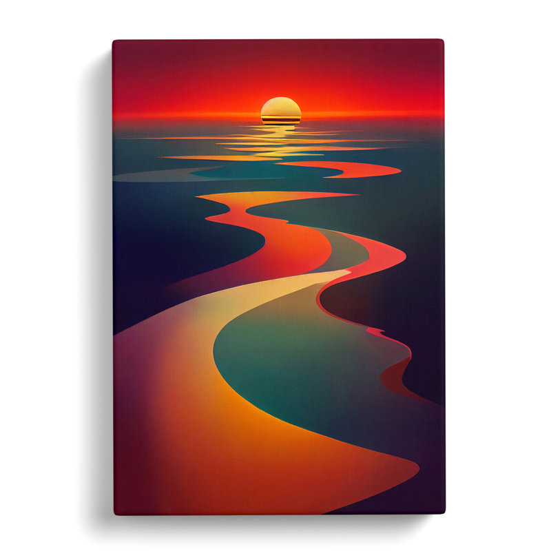 Sunset View - Wrapped Canvas Painting, 50cm H x 35cm W x 3cm D