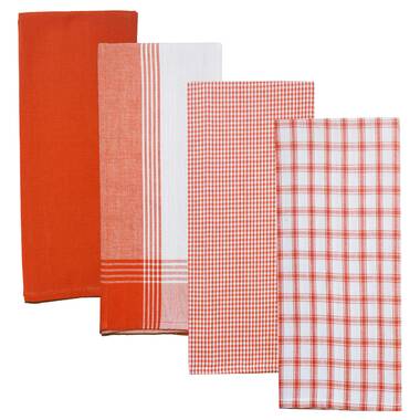 100% Cotton 6 Piece Dish Cloth Set Aspire Linens Color: Red