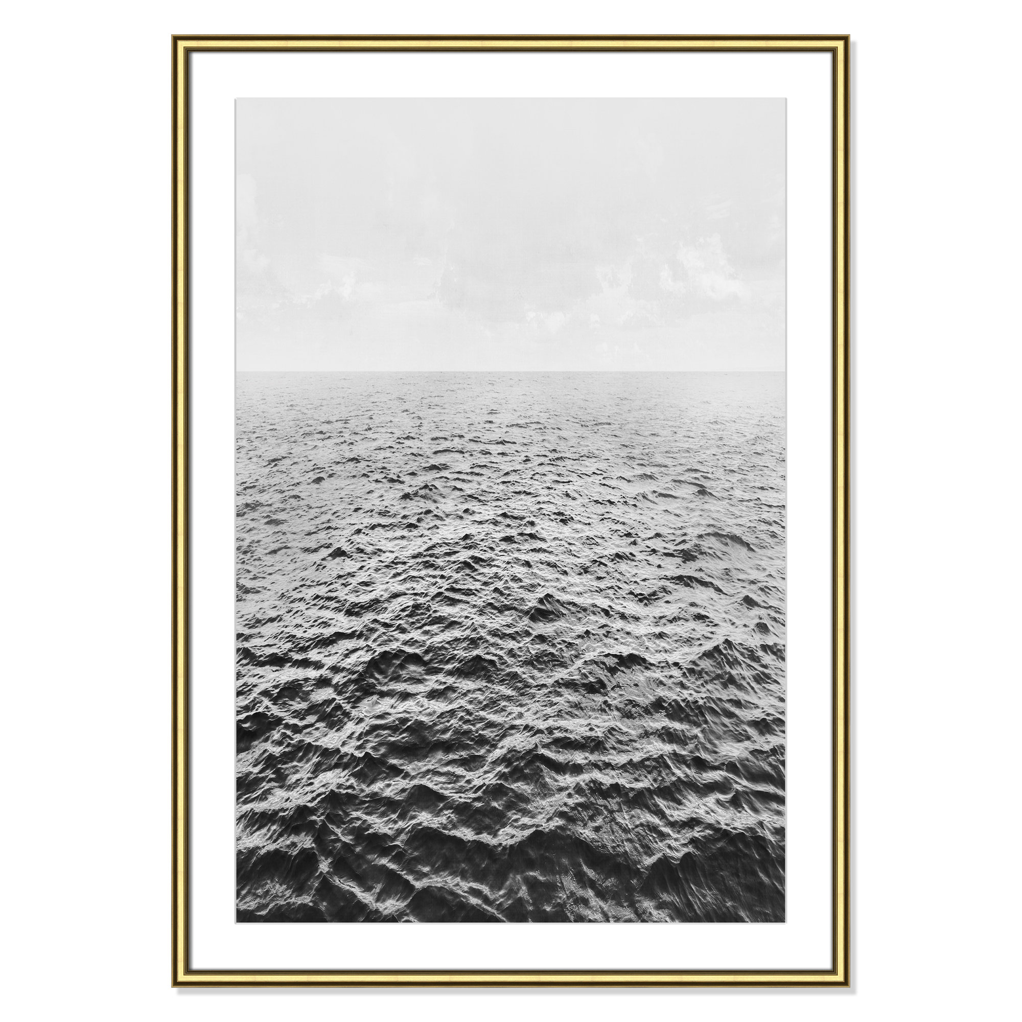 Rolling in by Mike Calascibetta - Picture Frame Photograph, 30.75" W x 42.75" H x 0.875" D, Gold