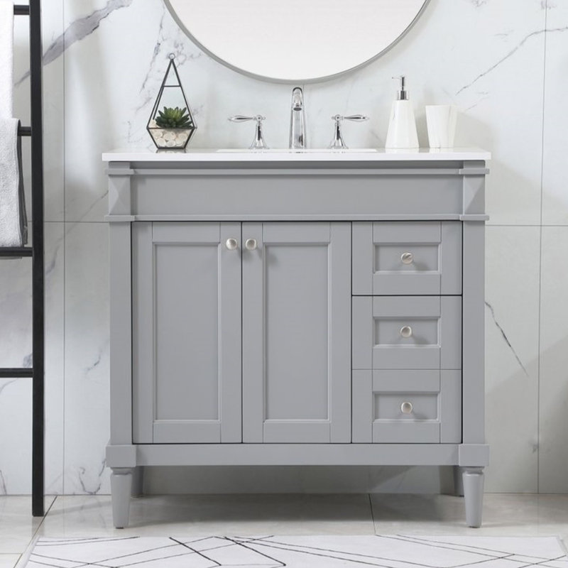 Ensemble de meuble-lavabo simple 36 po Readington, gris