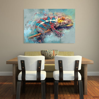 Vibrant caméléon, art abstrait contemporain, art mural
