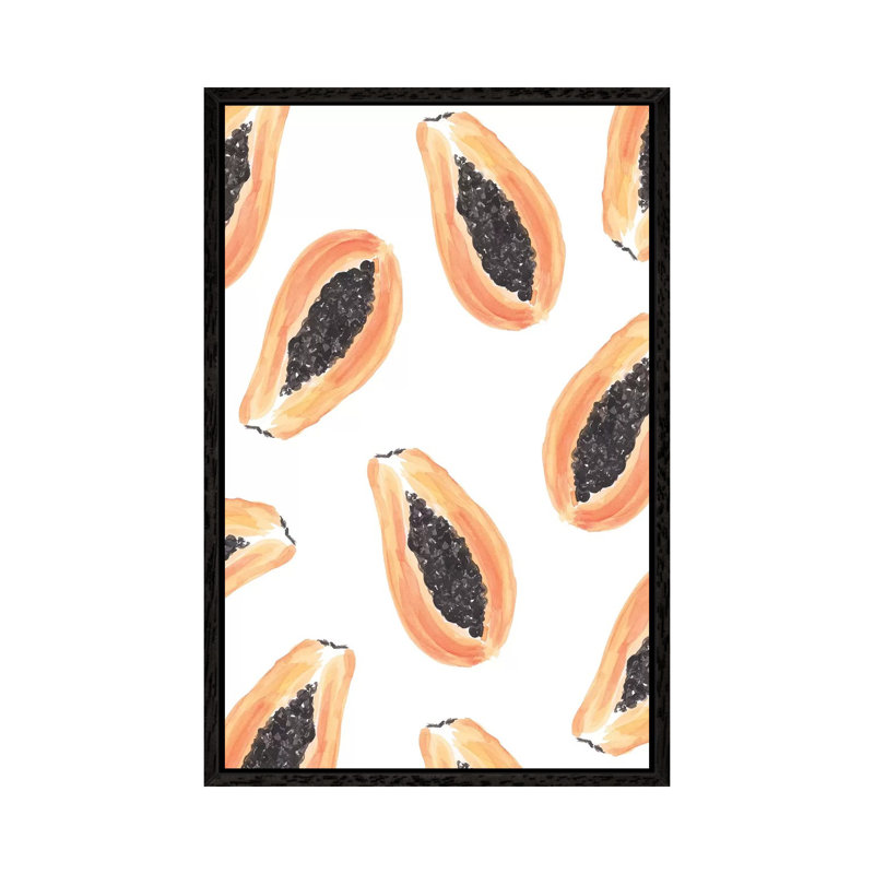 Papayas 1 Piece Wall Art on Canvas, 66.04 cm H x 45.72 cm W, Black Floater Framed