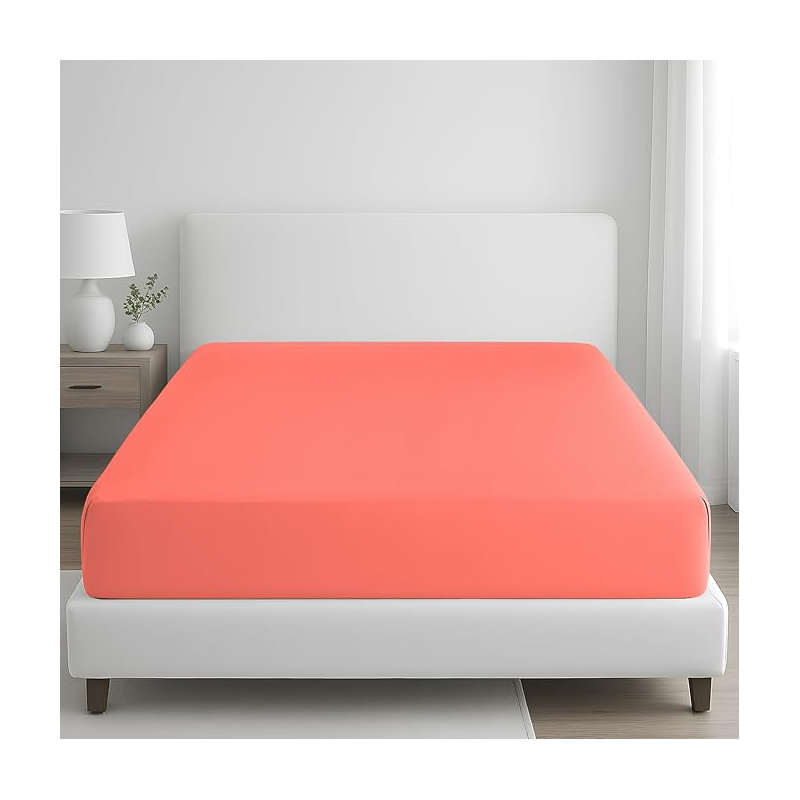 Premium 100% Egyptian Cotton Fitted Sheet – 35cm Extra Deep Pocket, Luxury Hotel Style, Soft & Breathable, Single (3')