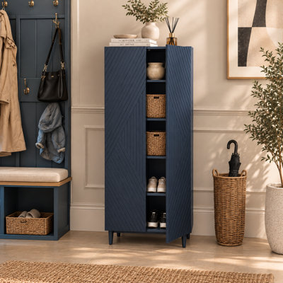 Addae Chevron Pattern Shoe Cabinet