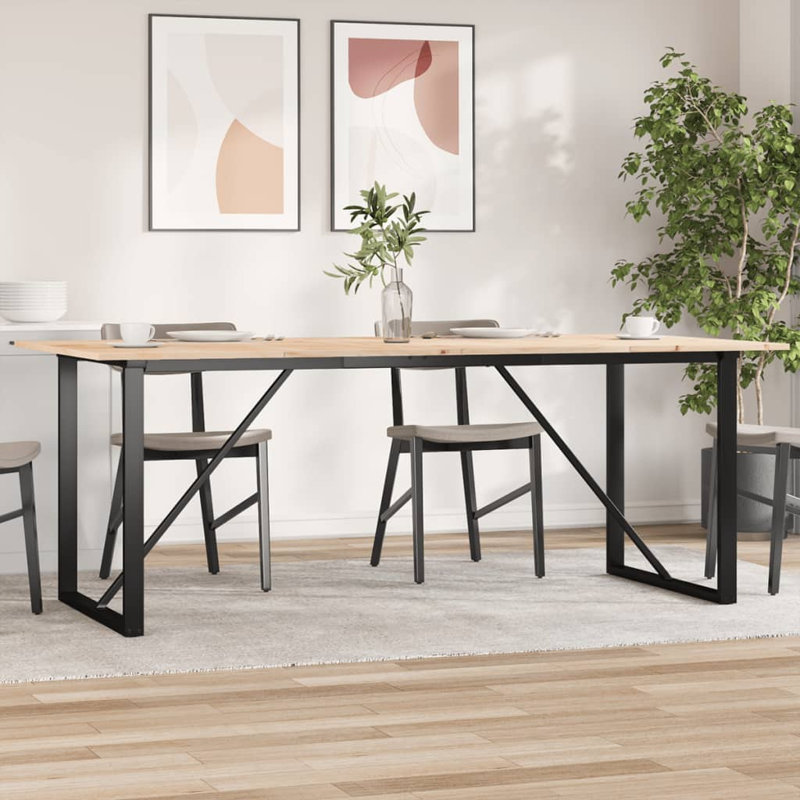 Pine Metal Base Dining Table