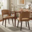 Ensemble de 4 chaises d'appoint rembourrées en similicuir avec pieds en bois massif pour salle à manger-1068077709-1068077700