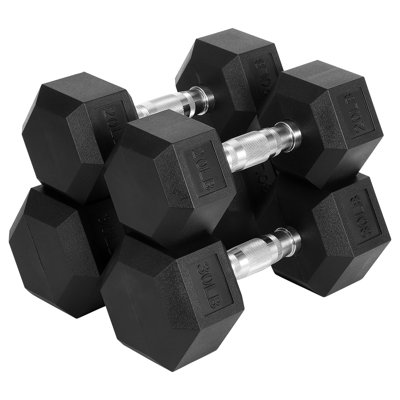 100 lbs package (20*2+30*2) High-quality Hex Dumbbell Set PVC & Rubber Coated Cast Iron Odorless and Durable Fixed Free Weights for Home Gym Strength Training