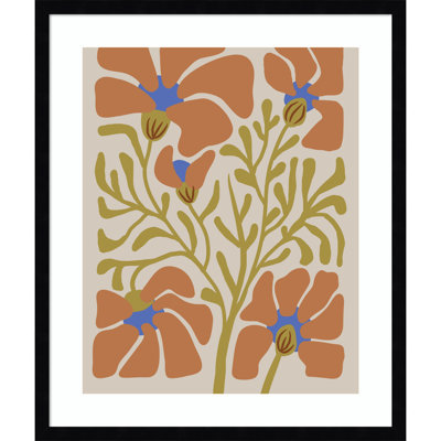 Expressive Abstract House Plant Orange Print