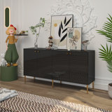 Kuo 64" Wide Sideboard With 4 Door High Gloss Cabinets