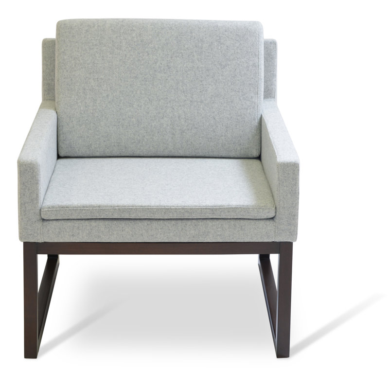 Fauteuil Nova en métal et laine, Laine argentée