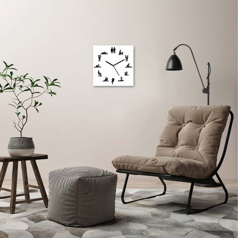Glass Wall Clock, Black