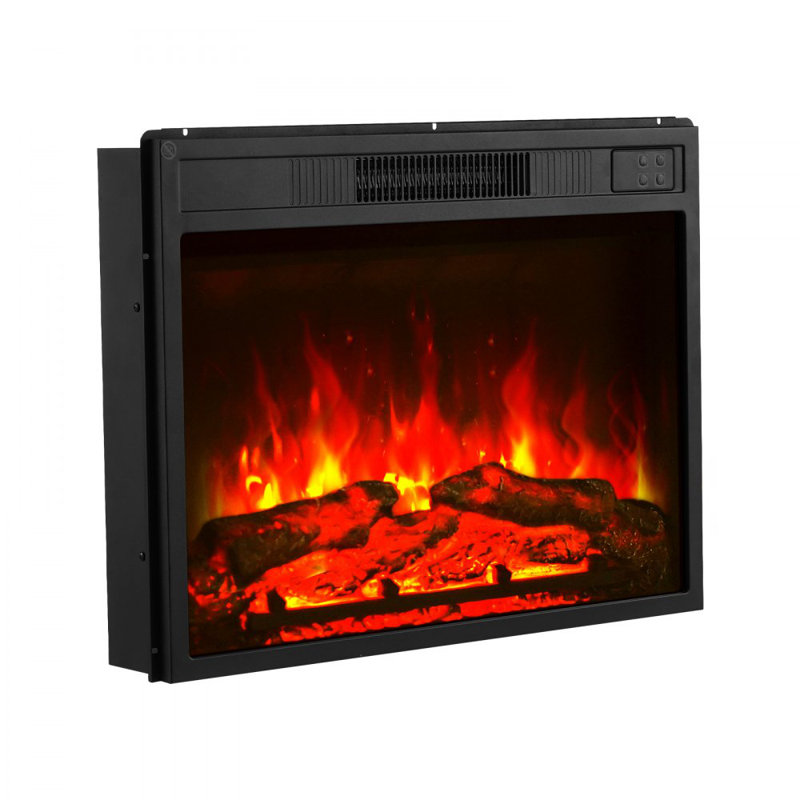 Electric Fireplace Insert, 23 inch Recessed and Wall Mounted with Adjustable 3 Flame Brightness Levels & 24h Timer & Remote Control, Indoor Heater w/ Overheat Protection, 5000BTU Black