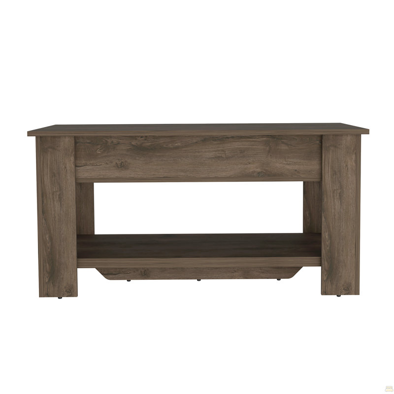 Karmen 1-Shelf Lid Top Storage Table Dark Brown, Brown