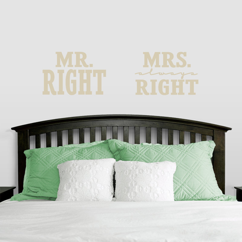 Adhésif décoratif «Mr. Right» et «Always Right», Beige
