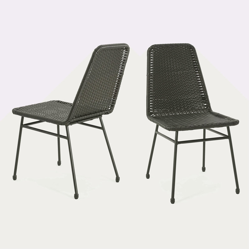 Chaises de salle à manger brun foncé (ensemble de 2), Gris