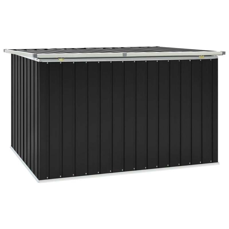 vidaXL Storage Box Anthracite Galvanized Steel, Plastic Large, Anthracite, 36.6'' H X 67.3'' W X 39'' D