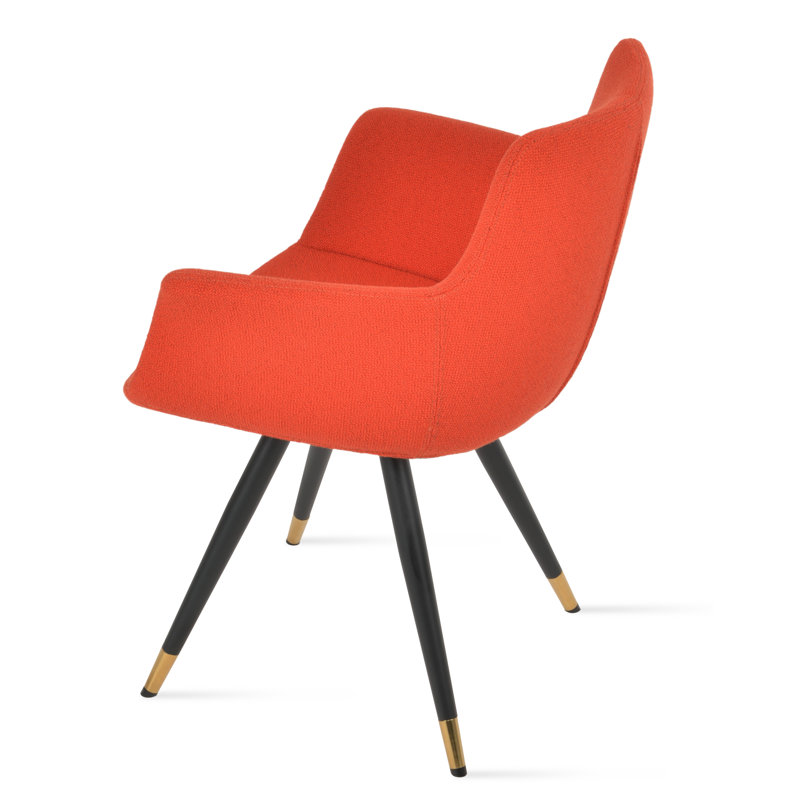 Fauteuil Bottega Star, Noir / Laiton, Orange