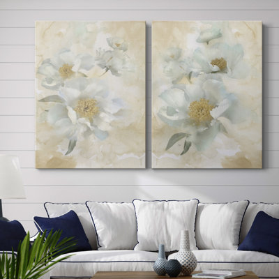 Douces pivoines I - ensemble de 2 reproductions d'art