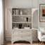Armoire de rangement vitrée avec 2 tiroirs et tablettes réglables-608714252