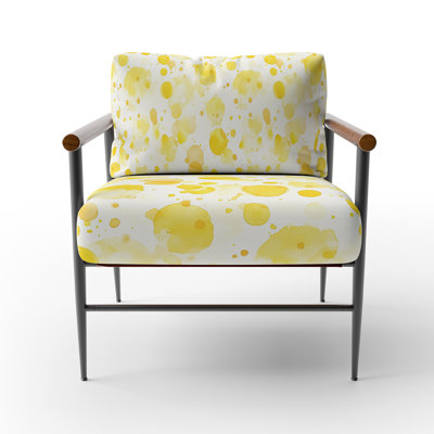 Modern Upholstered Chair - yellow Dew bubble Yellow Arm Chair