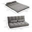 Canapé convertible, canapé-lit pliant, chaise longue d'invité avec 2 coussins, dossier et appui-tête réglables, gris foncé