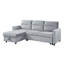 Canapé modulaire en velours réversible de 81,5 po avec méridienne et rangement latéral Ivy-883771441