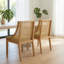 Chaise d'appoint Farmhouse Rustic - Chaise de salle à manger en bois massif durable avec siège rembourré en lin et accoudoirs décoratifs-1860377997