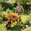 Chariot à deux roues en acier pour jardin vert 15 pouces-129224148