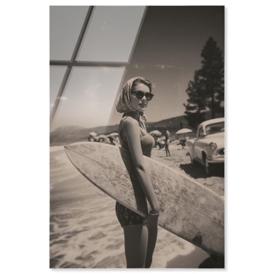 Classic Model Beach Acrylic Print Retro Wall Art by Notoriart, Ready to Hang, 30 x 45