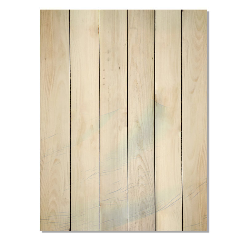 Hiver, désert de neige, paysage I - Neige, art sur bois de pin naturel, H 32 po x l 24 po