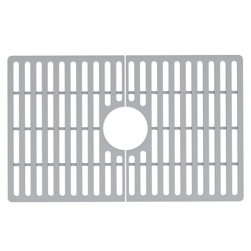 Grille en silicone 23,75 po x 14,875 po en silicone pour évier de cuisine à simple cuve 27 po, Gris