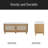 Boho Rattan Entryway Bench With Storage, Cushioned Shoe Bench With Double Doors, Wooden Shoe Organizer Bench For Entryway And Hallway-1040266451