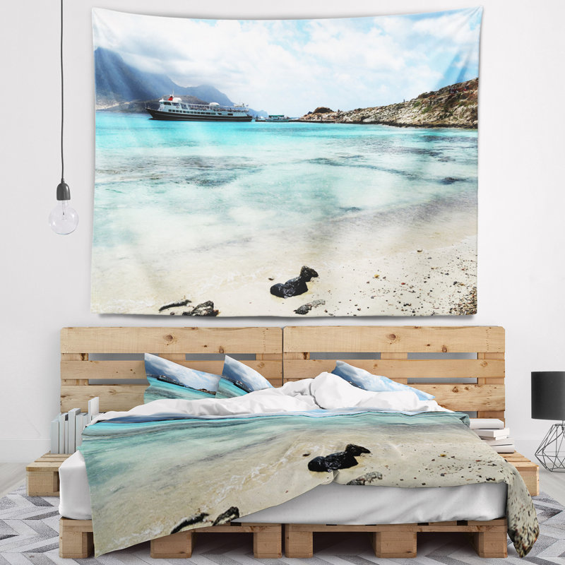 Tapisserie «Seascape Blue Crete Island» en Grèce, H 32 po x l 39 po