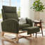 Chaise berçante rembourrée en tissu à haut dossier avec poche de rangement et repose-pieds réglable-1236988470