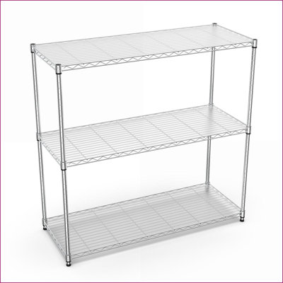 Wire Shelving Units 2 Pack, 3 Tier 48x48x18 Metal Racks, 1050lbs Adjustable with Liners | Black | Iron+Plastic by Latitude Run