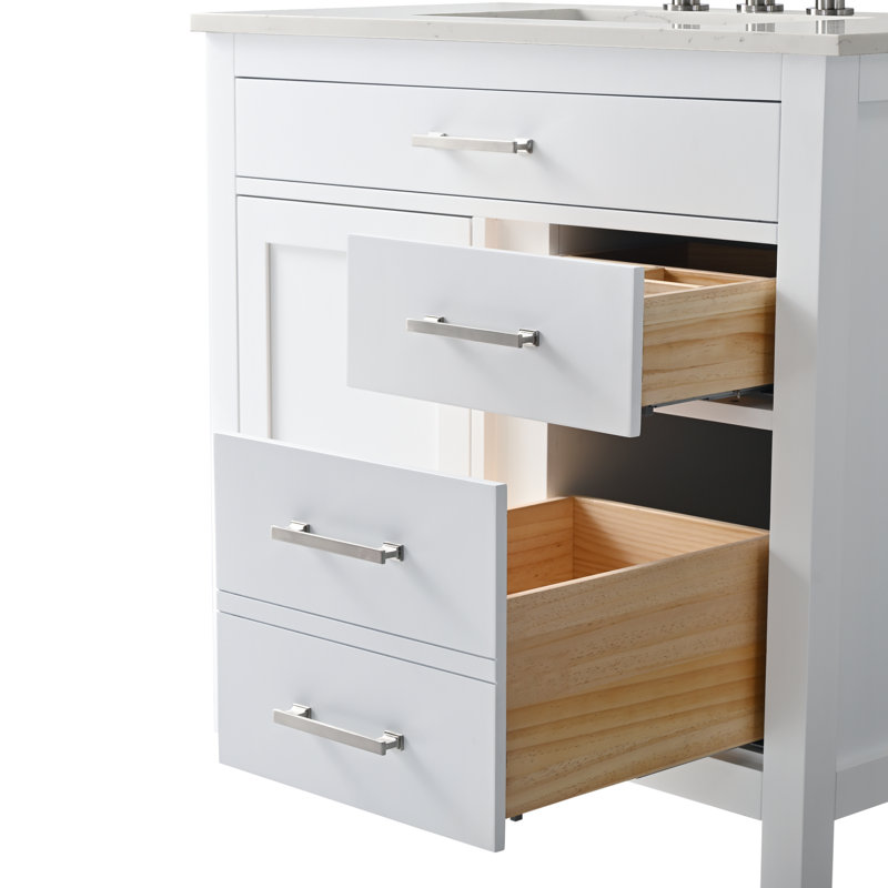 Trevor 36" W Single Vanity, White/Brushed Nickel
