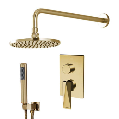 Bravat 3 Way Concealed Shower Mixer Set with Thermostatic Valve and Wall Mount Design