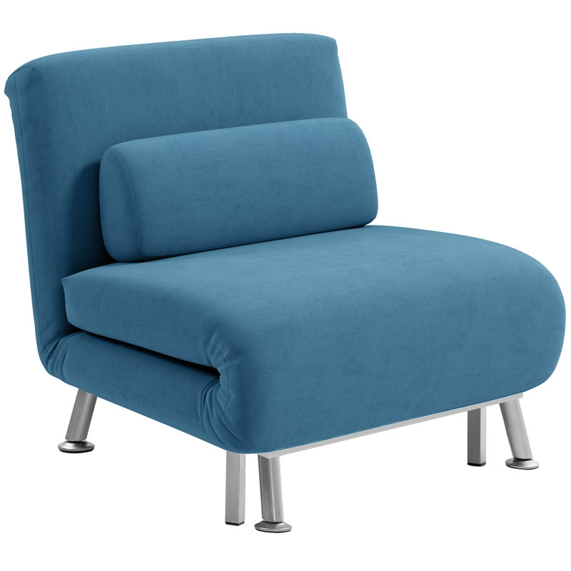 Romig Single 75cm Upholstered Convertible Sofa, Blue
