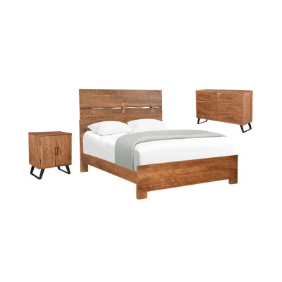 3-piece Live Edge Solid Wood Bedroom Set