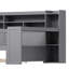 Lit de jour double en bois au fini gris avec lit gigogne, bureau d’étude et rangement pour la gestion de l’espace de chambre à coucher-1978379705