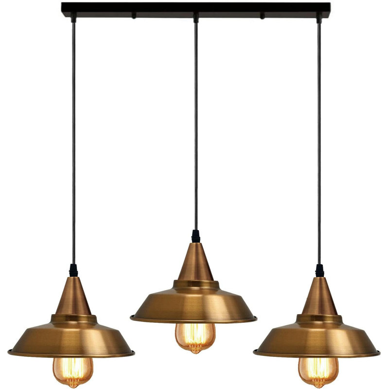 Felty 3‑Head Dome Pendant – Ceiling Light with E27 , Adjustable & Dimmable – Perfect for Kitchen Island, Dining, Bar & Hall
