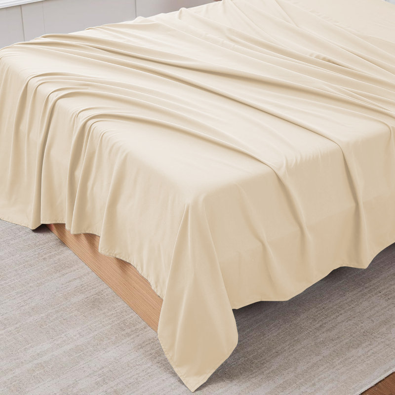 Sidak 100% Cotton Brushed Flat Sheet, Super King (6'), Cream