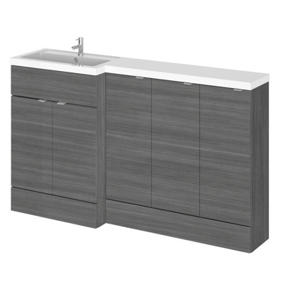 Fusion Fitted Furniture - Gloss White Freestanding Single Vanity with Integrated Basin