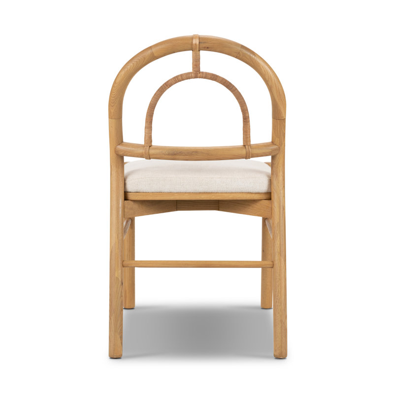 Pace Upholstered Dining Chair, Beige, Burnished Oak