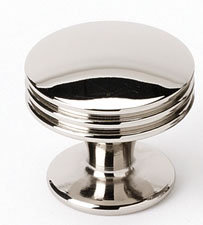 Mushroom Knob, Polished Nickel, 1" H x 1" W x 0.75" D