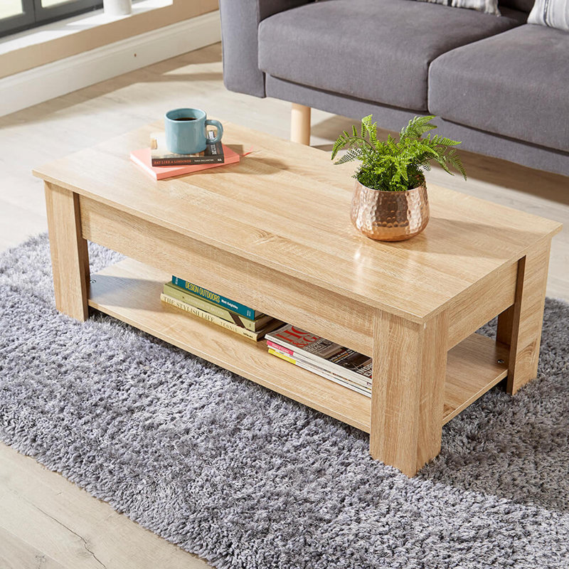 Alrun Coffee Table with Storage, Oak