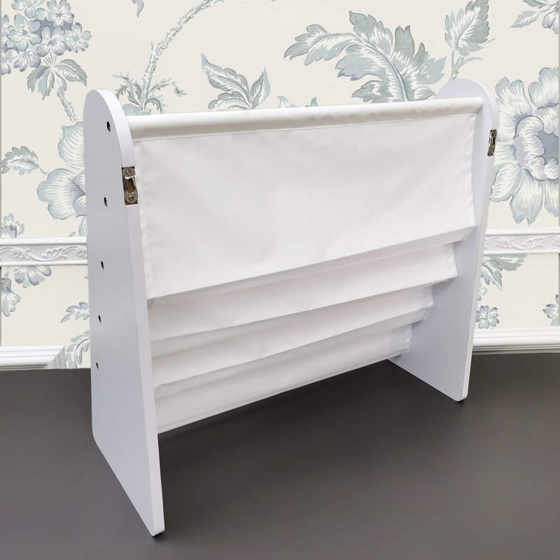 4 Tiers Book Megazine Rack Bookshelf Storage 25 X 11 X 23.6" Floor Stand Tabletop Or Wallmount White Easy Assembly, Also Great For Tools Boards Paper