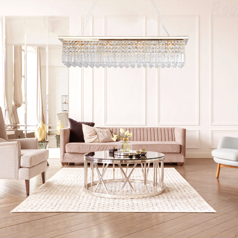 Lustre en cristal de style moderne, Doré