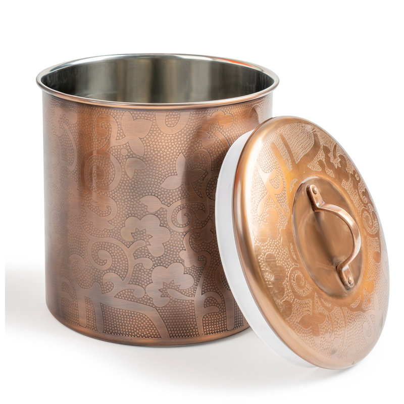 Metal Canister, 8.5" H x 6.75" W x 6.75" D