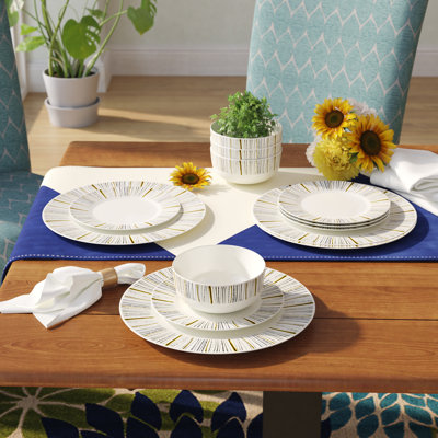 Lenwood Ceramic Dinnerware Set 12 Piece - Service for 4